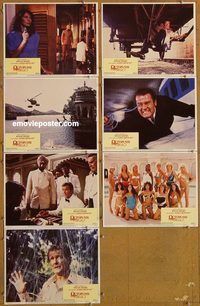 e790 OCTOPUSSY 7 vintage movie lobby cards '83 Roger Moore as James Bond!