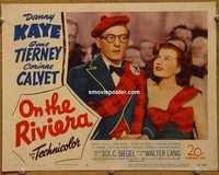 d494 ON THE RIVIERA vintage movie lobby card #8 '51 Danny Kaye, Gene Tierney