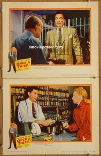 e186 ONCE A THIEF 2 movie vintage movie lobby cards '50 Romero, Havoc