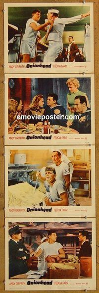 e478 ONIONHEAD 4 vintage movie lobby cards '58 Andy Griffith, Felicia Farr