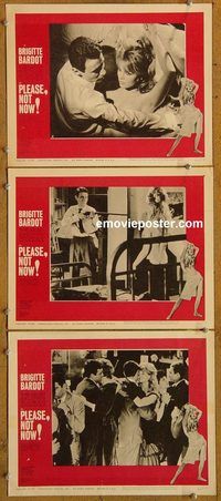 e346 ONLY FOR LOVE 3 vintage movie lobby cards '63 Brigitte Bardot