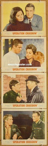 e479 OPERATION CROSSBOW 4 vintage movie lobby cards '65 Sophia Loren