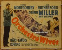 d924 ORCHESTRA WIVES vintage movie title lobby card '42 Glenn Miller, Montgomery