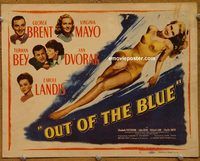 d925 OUT OF THE BLUE vintage movie title lobby card '47 Brent, Mayo, Bey