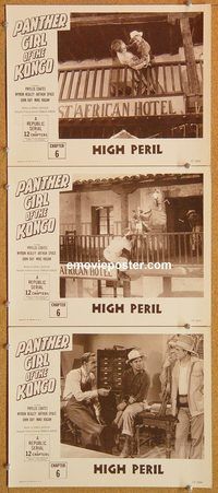 e348 PANTHER GIRL OF THE KONGO 3 Chap 6 vintage movie lobby cards '55 serial