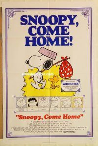 h051 SNOOPY COME HOME one-sheet movie poster '72 Peanuts, Charlie Brown!