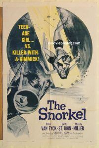 h052 SNORKEL one-sheet movie poster '58 Peter Van Eyck, underwater killer!