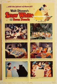 h056 SNOW WHITE & THE SEVEN DWARFS style B one-sheet movie poster R67 Disney