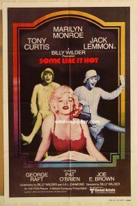 h058 SOME LIKE IT HOT int'l one-sheet movie poster R80 sexy Marilyn Monroe!