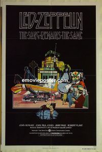 h067 SONG REMAINS THE SAME one-sheet movie poster '76 Led Zeppelin, rock!