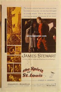 h074 SPIRIT OF ST LOUIS one-sheet movie poster '57 Jimmy Stewart, Wilder