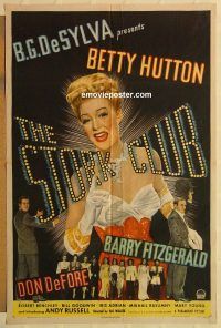 h094 STORK CLUB one-sheet movie poster '45 Betty Hutton, Barry Fitzgerald