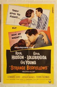 h096 STRANGE BEDFELLOWS one-sheet movie poster '65 Gina Lollobrigida