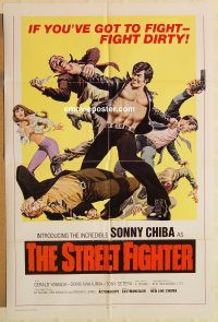 h100 STREET FIGHTER one-sheet movie poster '74 martial arts!