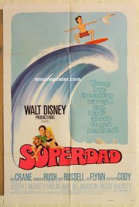 h117 SUPERDAD one-sheet movie poster '74 Walt Disney, Bob Crane