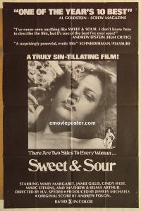 h119 SWEET & SOUR one-sheet movie poster '75 Mary Margaret, sexploitation!