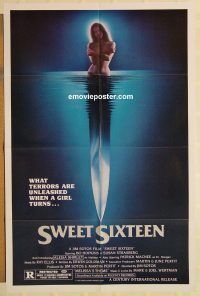 h121 SWEET SIXTEEN one-sheet movie poster '82 sexy horror image!