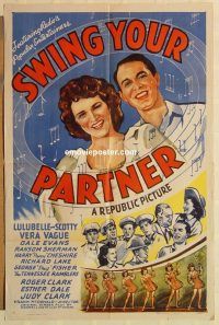 h124 SWING YOUR PARTNER one-sheet movie poster '43 Lulubelle, Vera Vague