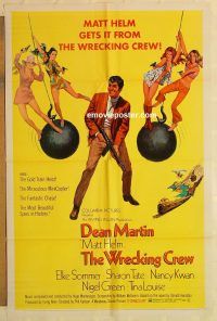 h300 WRECKING CREW one-sheet movie poster '69 Dean Martin, Elke Sommer