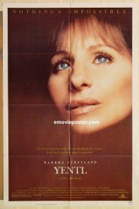 h307 YENTL one-sheet movie poster '83 Barbra Streisand, Mandy Patinkin