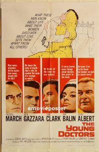 h309 YOUNG DOCTORS one-sheet movie poster '61 Fredric March, Gazzara