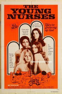 h310 YOUNG NURSES one-sheet movie poster '73 Jean Manson, hospital sex!