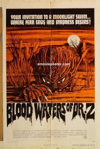 h312 ZAAT one-sheet movie poster R74 horror, The Blood Waters of Dr. Z!