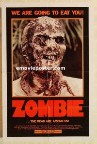 h314 ZOMBIE one-sheet movie poster '79 classic Lucio Fulci!