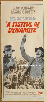 k578 FISTFUL OF DYNAMITE Australian daybill movie poster '72 Sergio Leone