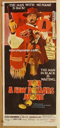 k581 FOR A FEW DOLLARS MORE Australian daybill movie poster '67 Eastwood