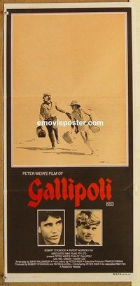 k592 GALLIPOLI Australian daybill movie poster '81 Peter Weir, Mel Gibson