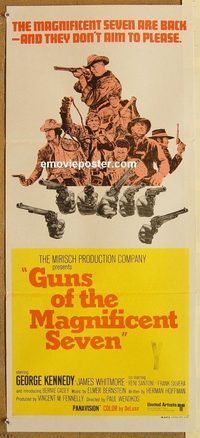 k608 GUNS OF THE MAGNIFICENT SEVEN Australian daybill movie poster '69