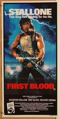 k577 FIRST BLOOD Australian daybill movie poster '82 Stallone as Rambo!