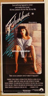 k580 FLASHDANCE Australian daybill movie poster '83 Jennifer Beals, dance