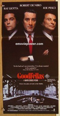 k602 GOODFELLAS Australian daybill movie poster '90 Robert De Niro, Pesci