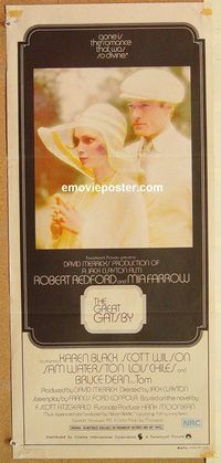 k604 GREAT GATSBY Australian daybill movie poster '74 Redford, Farrow