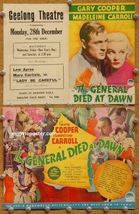 k421 GENERAL DIED AT DAWN Aust movie herald '36 Gary Cooper