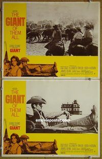 k180 GIANT 2 movie lobby cards R70 classic James Dean pose!