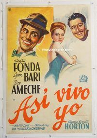 p119 MAGNIFICENT DOPE linen Argentinean movie poster '42 Henry Fonda