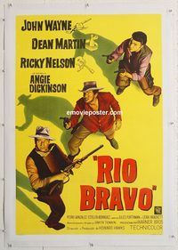 p124 RIO BRAVO linen Argentinean movie poster '59 John Wayne, Martin