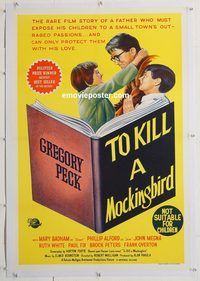 p257 TO KILL A MOCKINGBIRD linen Aust one-sheet movie poster '63 Greg Peck