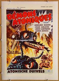 p161 THEM linen Belgian movie poster '54 classic horde of giant bugs!