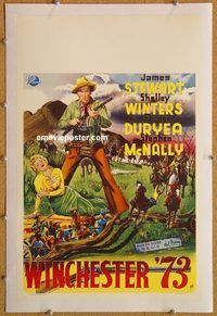 p163 WINCHESTER '73 linen Belgian movie poster '50 James Stewart