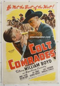 p363 COLT COMRADES linen one-sheet movie poster '43 Hopalong Cassidy