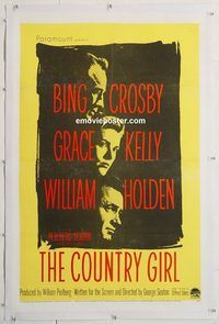 p367 COUNTRY GIRL linen one-sheet movie poster '54 Grace Kelly, Bing Crosby