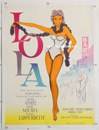 p201 LOLA linen Danish movie poster '61 sexy Jundvold artwork!