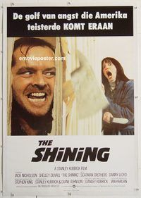 p288 SHINING linen German 27x39 movie poster '80 Jack Nicholson, Kubrick