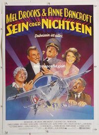 p287 TO BE OR NOT TO BE linen German movie poster '83 Mel Brooks