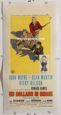 p235 RIO BRAVO linen Italian locandina movie poster '59 John Wayne