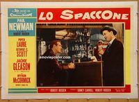 p224 HUSTLER linen Italian photobusta movie poster '61 Newman at bar!